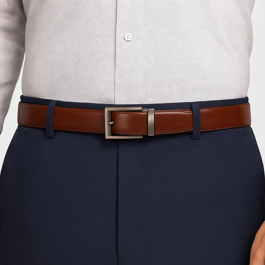 Reversible black and brown faux leather belt | Beltrium