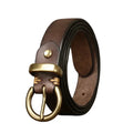 Women's leather belt with vintage gold buckle | Beltrium