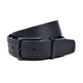 Black cowhide belt, 35 mm, with double stitching | Beltrium