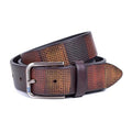 Brown checkered nickel cowhide belt | Beltrium