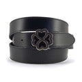 Leather belt with nickel-plated clover buckle | Beltrium