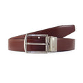 Reversible leather belt with classic nickel-plated buckle | Beltrium