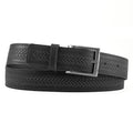 Leather belt with central braided design | Beltrium