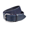 35 mm blue suede belt with micro-engraved veneer | Beltrium