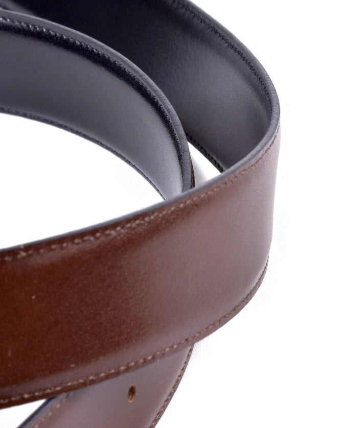 Cinturón reversible piel negro y marrón hebilla de chapa | Beltrium