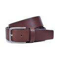 Smooth leather belt with straight tip and nickel buckle | Beltrium