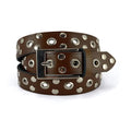 Leather belt with metal studs and square buckle | Beltrium