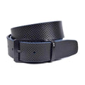 Black leather belt with micrograin embossing and pincer buckle | Beltrium