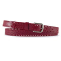 Die-cut leather belt with curved nickel buckle | Beltrium